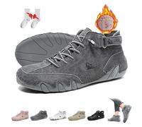 Damen Italienische handgefertigte hohe Damenstiefel aus weichem Wildleder mit Klettverschluss Draussen Ultra-bequemer Rutschfester Ldeck Barfußschuhe Beck Schuhe Minimalistisch Wandern Wanderstiefel(G