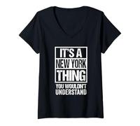 Damen It's A New York Thing You Wouldn't Understand Albany T-Shirt mit V-Ausschnitt