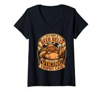 Damen It's Not A Beer Belly Its A Viking Trophäenkoffer T-Shirt mit V-Ausschnitt