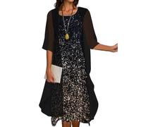 Damen Jacke,Langer Chiffon Cardigan Sarong Für Damen Strandmode Leichtes Maxi Oberteil mit Transparentem Schal Lässig Elegant Boleros Strandüberzüge Kleid Überzug Abend Hochzeit Schwarz XXL