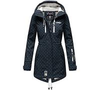 Damen Jacke Softshelljacke Übergangsjacke Outdoor Winddichte Wasserabweisend Funktionsjacke mit Kapuze XS - XXL Zimtzicke (Navy Mit Punkte, XS)