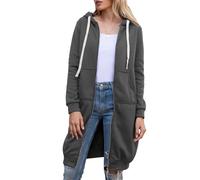Damen Jacke Winter Damen Winterjacke Winterjacke Damen Only Fleecejacke Damen Lang Herbst Mantel Damen Flauschige Jacke Damen Damen Jacke Herbst Damen Jacken Damen Hoodie Mit (Dark Gray,L)