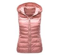 Damen Jacken Winter Sale Günstig, Damenmode Sale, Damen Winterjacke Herbstjacke Unisex Casual Solid Weste Reißverschlusstasche Lose Ärmellose Jacke Kapuzenmantel Lederhemd, Travel Must Have