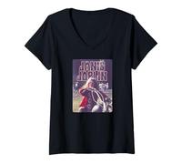 Damen Janis Joplin Moto John Byrne Cooke Greatest Hits Foto T-Shirt mit V-Ausschnitt