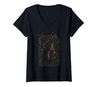 Damen Janis Joplin Nouveau Foto T-Shirt mit V-Ausschnitt
