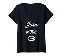 Damen Jara-Modus: EIN Name T-Shirt mit V-Ausschnitt
