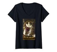 Damen Jean-Auguste-Dominique Ingres Napoleon I on Imperial Throne T-Shirt mit V-Ausschnitt