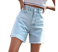 Damen Jeans High Waist, Jeanshose Kurz Damen, Trendy Loose Casual Denim Shorts High Waist Loose Slimming Hose Tennis Shorts, Black Friday Angebote 2025 Ab Wann