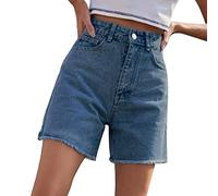 Damen Jeans Kurzgröße, Jumpsuit Damen Jeans, Trendy Loose Casual Denim Shorts High Waist Loose Slimming Hose Tennis Shorts, Primedays