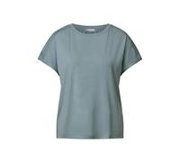 STREET ONE Damen 3226969 Jersey-Shirt mit Mesh-Detail, Arona Blue, 42