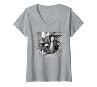 Damen Jimi Hendrix Experience, Gitarrist Mayfair Flat Purple Haze T-Shirt mit V-Ausschnitt