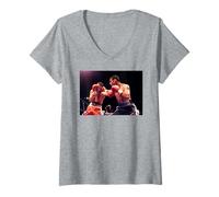 Damen Joe Calzaghe V Miguel Jimenez Mittelgewicht Champion Boxen T-Shirt mit V-Ausschnitt
