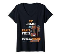Damen JoJo Funny Fix It T-Shirt Handyman Pinoy Filipino Geschenk Tee T-Shirt mit V-Ausschnitt