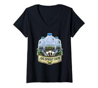 Damen JUG Sprout Crew Wintersaat Keimlinge Garten Frost T-Shirt mit V-Ausschnitt