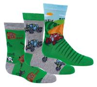 Damen Jungen Mädchen Herren Socken (6 Paar) witzig bunt (31/34, Traktor)