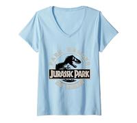 Damen Jurassic Parc 2025 Park Ranger Isla Nublar T-Shirt mit V-Ausschnitt