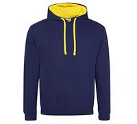 Just Hoods - Unisex Varsity Hoodie/Oxford Navy/Sun Yellow, XXL