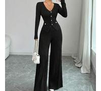 Damen Kaffeebraune strukturierte V-Ausschnitt Strickjacke mit Perlknopf Design, Langarm Top, elegant, sophisticated, sexy, ideal als Geburtstagsgesche