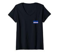 Damen Kap Verde Flagge Cabo Verde Praia T-Shirt mit V-Ausschnitt