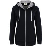 HAKRO Regular Fit Damen Kapuzenjacke schwarz, Einfarbig