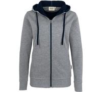 Damen-Kapuzen-Jacke Bonded 255 - HAKRO® grau-meliert M