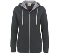 HAKRO Regular Fit Damen Kapuzenjacke dunkelgrau, Einfarbig