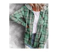 Damen Kapuzen-Shirtjacke Langarm Casual Bluse Mantel(Green XL) | Kapuzen-Design, langarm, casual Stil, regular Passform, solide Farbe