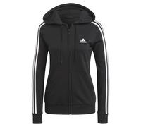 Damen-Kapuzenpulli mit Reißverschluss adidas Essentials French Terry 3-Bandes Schwarz S