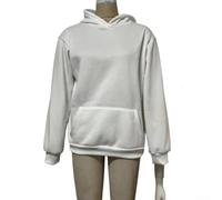Damen Kapuzenpullover Mesh Cut-Out Langarm Sweatshirt Durchsichtig Spitze Offener Rücken Casual Oberteil Schwarz(XL White1)