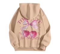 Damen Kapuzenpullover mit Rückenprint Cute Hoodie Casual Teenager Mädchen Sweatshirt Bluse Einfarbig Kapuzenpulli Langarmshirt Frauen Langarm Pulli Pullover für Sport Fitness Outdoor Übergangsjacke