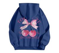 Damen Kapuzenpullover mit Rückenprint Cute Hoodie Freizeit Teenager Mädchen Sweatshirt Basic Einfarbig Kapuzenpulli Langarmshirt Frauen Langarm Pulli Pullover für Sport Fitness Outdoor Übergangsjacke