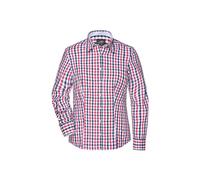 Ladies' Checked Blouse Modisches Karoshirt mit Uni-Einsätzen an Kragen und Manschette blau/weiß/rot, Gr. L