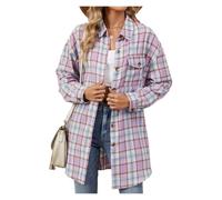 Damen Karohemd Plaid Shirts Frauen Vintage Frauen Übergroßen Elegante Jugend Für Pendler(Color3,XXL)