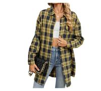 Damen Karohemd Plaid Shirts Frauen Vintage Frauen Übergroßen Elegante Jugend Für Pendler(Color5,XL)