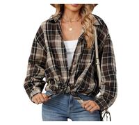 Damen Karohemd Plaid Shirts Frauen Vintage Frauen Übergroßen Elegante Jugend Für Pendler(Color6,M)