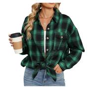 Damen Karohemd Plaid Shirts Frauen Vintage Frauen Übergroßen Elegante Jugend Für Pendler(Color7,M)