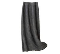 Damen Kaschmirrock- Slim Fit Maxi-Rock Strickrock (Grau, Large)