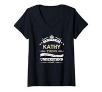 Damen Kathy, Name, es ist eine Sache T-Shirt mit V-Ausschnitt