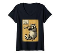 Damen Kawaii Anime Manga Otaku Samurai Japan Ramen Y2K Cyberpunk T-Shirt mit V-Ausschnitt