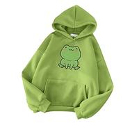 Damen Kawaii Hoodie Kapuzenpullover Herbst Winter Warm Frosch Pulli Outwear Langarm Sweatshirt MäDchen Pullover Bluse Tops Hoodie Japanischen Stil Kawaii Karikatur Kapuzenpullover