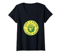 Damen Keep It Green! Help Prevent Wildfires Vintage Smokey Bear T-Shirt mit V-Ausschnitt