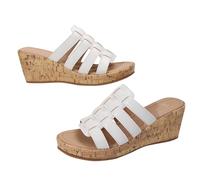 Damen Keilabsatz Sandalen Sale Frauen Aushöhlen Sandals Fisch Mund Sandalette Vintage Sandale Wedges Sandal Lässige Keilsandalen Sommer Wanderschuhe Trekkingsandalen rutschfeste Gummisohle Hausschuhe