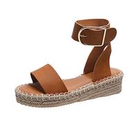 Damen Keilabsatz Sandals Sale Geflochten Sandalen Frauen Plateau Sandaletten Dicke Sohle Sandal Verstellbare mit Metallverschluss Sandale Runde Zehen Sandalette Rutschfeste Hausschuhe Riemchen Slipper