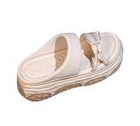 Damen Keilsandalen Einer Kalten Ziehenden In Einem Dicken 2026 Fee Wind Strass Strand Eine Hausschuhe Sommer Schuhe Für Sandalen Pantoletten Mit Fussbett Sommerschuhe Sommerhausschuhe Keilabsatz Weiß