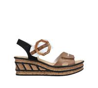 Damen Keilsandaletten Damen | Rieker | Beige | Größe 42 | Material: Kunstleder/Textil