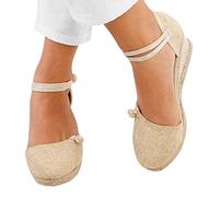 Damen Keilsandaletten Mode Plateau Pantoletten Pumps Clogs Modische Espadrilles Geschlossene Sandalen Flache Flip Flops Frauen Schlappen mit Keilabsatz Pumps Pantoffeln Sommer Offene Schuhe J330