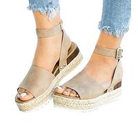 Damen Keilsandaletten Mode Plateau Pantoletten Pumps Clogs Modische Espadrilles Geschlossene Sandalen Flache Flip Flops Frauen Schlappen mit Keilabsatz Pumps Pantoffeln Sommer Offene Schuhe J196