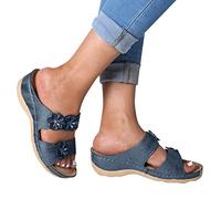 Damen Keilsandaletten Mode Plateau Pantoletten Pumps Clogs Modische Espadrilles Geschlossene Sandalen Flache Flip Flops Frauen Schlappen mit Keilabsatz Pumps Pantoffeln Sommer Offene Schuhe J030