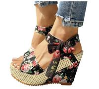 Damen Keilsandaletten Mode Plateau Pantoletten Pumps Clogs Modische Espadrilles Geschlossene Sandalen Flache Flip Flops Frauen Schlappen mit Keilabsatz Pumps Pantoffeln Sommer Offene Schuhe J321