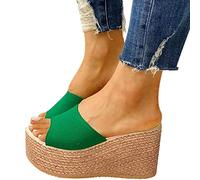 Damen Keilsandaletten Mode Plateau Pantoletten Pumps Clogs Modische Espadrilles Geschlossene Sandalen Flache Flip Flops Frauen Schlappen mit Keilabsatz Pumps Pantoffeln Sommer Offene Schuhe J081